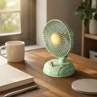 Retro Mini Fan Compact USB Rechargeable Fan Long Battery Life for Office Workers