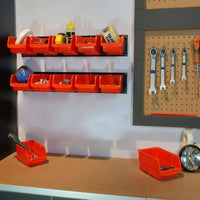 Garage Storage Bins Space Saving Orange Storage Bin Versatile Wall-Attached Tool Bins for Workshop