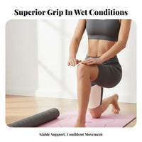 Shock-Absorbing Fitness Mat High Rebound Non-Slip Fitness Mat Double-Sided Texture for Professionals, Beginners, Home Gym, Stretching