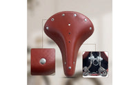 Vintage Bike Saddle with Springs Retro Leather Bike Saddle Shock-Absorbing Bike Seat with Springs Universal Fit for Cyclists