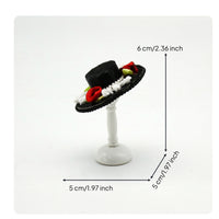 Miniature Hat with Stand Textile Miniature Hat Stand Decorative for Collectors