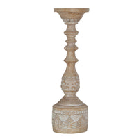 Pedestal Candlestick Holder Ornate Candlestick Holder with Floral Relief Rustic