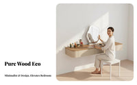 Multifunctional Floating Vanity with Drawers Minimalist Design Floating Drawer Shelf Space-Saving Makeup Table Easy Installation for Apartment Dwellers, Homeowners, Students, Bedside, Small Areas, Dressing Room, Walk-in Closet