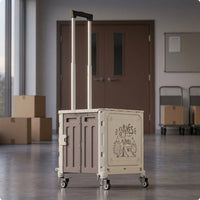 Foldable Shopping Cart Telescopic Handle Folding Grocery Cart Decorative Graphics