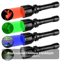 Zoomable Flashlight Aluminum Alloy Shell Multi-Color Lamp Flashlight RGBW Torch Fall Resistant Handheld Shine for Outdoor