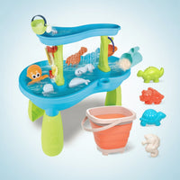 Outdoor Sand and Water Table Freestanding Water Table with Pail Plastic Toy Interactive for Toddlers