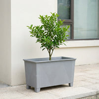 Rectangular Planter Box, Sand Speckled Plant Pot for Vegetables, Low Maintenance Pots for Plants Outdoor Patio
