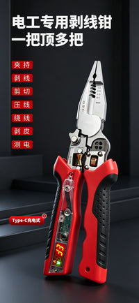 5th Generation Wire Stripper with Voltage Test, Adjustable Roller, Cutting and Crimping