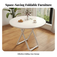 Easy to Fold Foldable Dining Table Multipurpose Small Space Dining Set Strong Load-Bearing Collapsible Dinner Table Rounded Corners for Apartment Dwellers, Students, RV Owners, Market Stalls, Living Room, Balcony, Home Office
