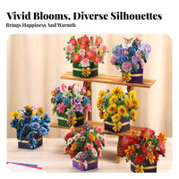 Vibrant Floral Arrangement 3D Spring-up-out Flower Floral Arrangement Long-Lasting Greeting Card Mails Flat for & Significant Others, Women