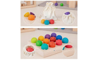 Natural Color Matching Toy with Storage Bag Smooth Color Sorting Board with Balls Educational Wooden Matching Board with Balls Fine Motor for Classroom