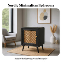 Rattan Drawer Nightstand Modern Minimalist design Household Furniture for Bedroom