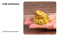 Good Fortune Gift Golden Chan Wealth Ornament Auspicious Symbol Chinese Auspicious Toad Statue Traditional Design for Business Opening, Shop