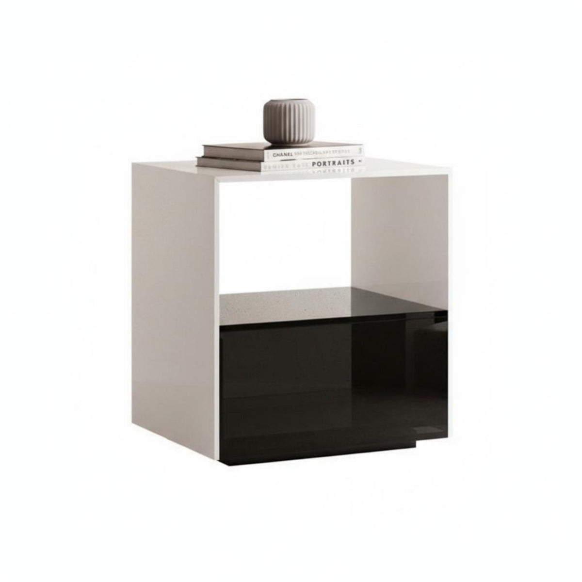 Rotating Cube Organizer Modern Minimalist Aesthetic Nightstand Space Saving Large Capacity for Students, Bedroom, Living Room