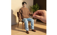 1/6 Scale Sweater Long-Lasting Material 1/6 Scale Figure Clothes Round Neck Doll Top Oversized Fit Miniature Knit Pullover
