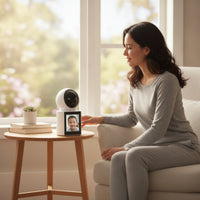 Desktop Visual Communication Device with Monitor Single-Key Visual Communication Device Camera Distant Door Phone for Elderly