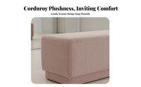 Long Rectangular Shape Corduroy Entryway Bench adaptable Usage End-of-Bed Bench Multi-Purpose Accent Seating Modern Design for Bawayique Owners, Interior Decorators, Young Adults, Living Room, Hallway, Retail shop, perusing corner