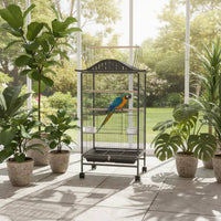 Large Parrot Aviary Enclosure Heavy Duty Pet Housing Slide-out Tray for Indoor