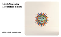 Multicolor 3D Design Sun Face Wall Art Round Metal Wall Decor