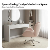 Scalloped Back Armchair Shell-Shaped Backrest Vanity Stool Padded Seat Modern Style for Homeowners, Teens, Bedroom, Home Office