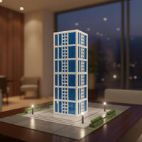 Architectural Building Model Assembled Decor Hollow for Cityscape