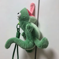 河狸变身计划绿色发声蜥蜴抽象搞怪玩偶公仔挂件吐舌带磁吸语音