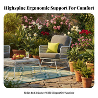 3 Pieces 3-Piece Balcony Bistro Set Highspine Design 3-Piece Wicker Seating Relaxing Comfort Includes Seat pads for pairs