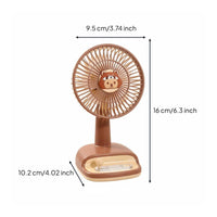 Cartoon Desk Fan 3-Speed Adjustment Cute Creature Desk Fan for Dorm Room