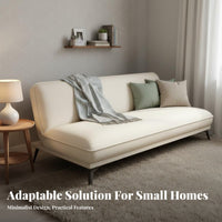 Foldable Design Folding Sofa Bed two-in-oneUse Armless Folding Futon Space-Saving transformable Furniture Adjustable Positions for Apartment Dwellers, Students, residents, Small areas, Living Room, Bedroom, Home beigeice