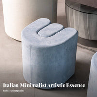 U-Shaped Vanity Stool Italian Minimalist Design Accent Seating Soft Padded Seat