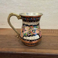 土耳其进口珐琅铜酸奶杯260ml手工制作水杯冷水杯牛奶杯不可加热