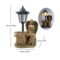 Solar Angel Statue Flower Pot Design Angel Planter Light Decorative Lighting