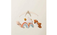 Crib Mobile with Wooden Frame Soft Baby Mobile with Soft Ornaments Nursery Hanging Toy Natural Cute for Newborns