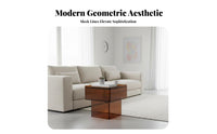 Semicircular Designd Side Table Clear Look Nightstand Multifunctional for Adults, Homeowners