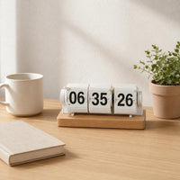 Desktop Flip Clock Hinged Cards Tabletop Timer Clock Easy to Gift Desk Decor