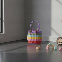 Wicker Bike Basket Rainbow Front Bike Basket for Young Children, Tricycles