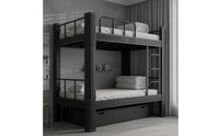 Heavy-Duty Metal Bunk Bed Sturdy Bunk Bed with Ladder Double-Layer Furniture No Box Spring Needed for Students, Teens, Dormitory