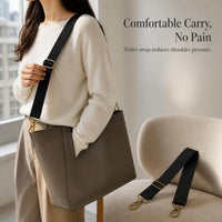 Adjustable Solid Color Shoulder Bag Replacement Strap with Gold Buckle