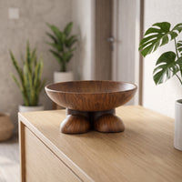Feet Shaped Bowl Wood-Grain Bowl with Feet Shape Sculptural for Entryway, Living Room, Desk