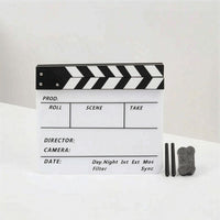 Clapperboard with Pen Slot Acrylic Clapperboard Erasable Movie Clapper Board for Filmmakers, Directors, Video Filming