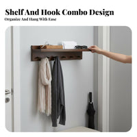 Coat Hook Rail with Shelf Multi-Functional Entrypath Organizer Clutterwithexit damage