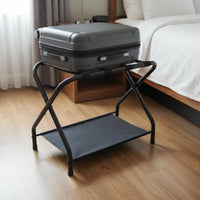Folding Luggage Rack Sturdy Metal Luggage Shelf Strong Load Bearing