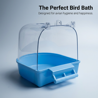 Bird Bath Cage Supplies Parrot Bath Tub Shower, Hanging Bathtub for Pet Bird Enr #variant:Blue