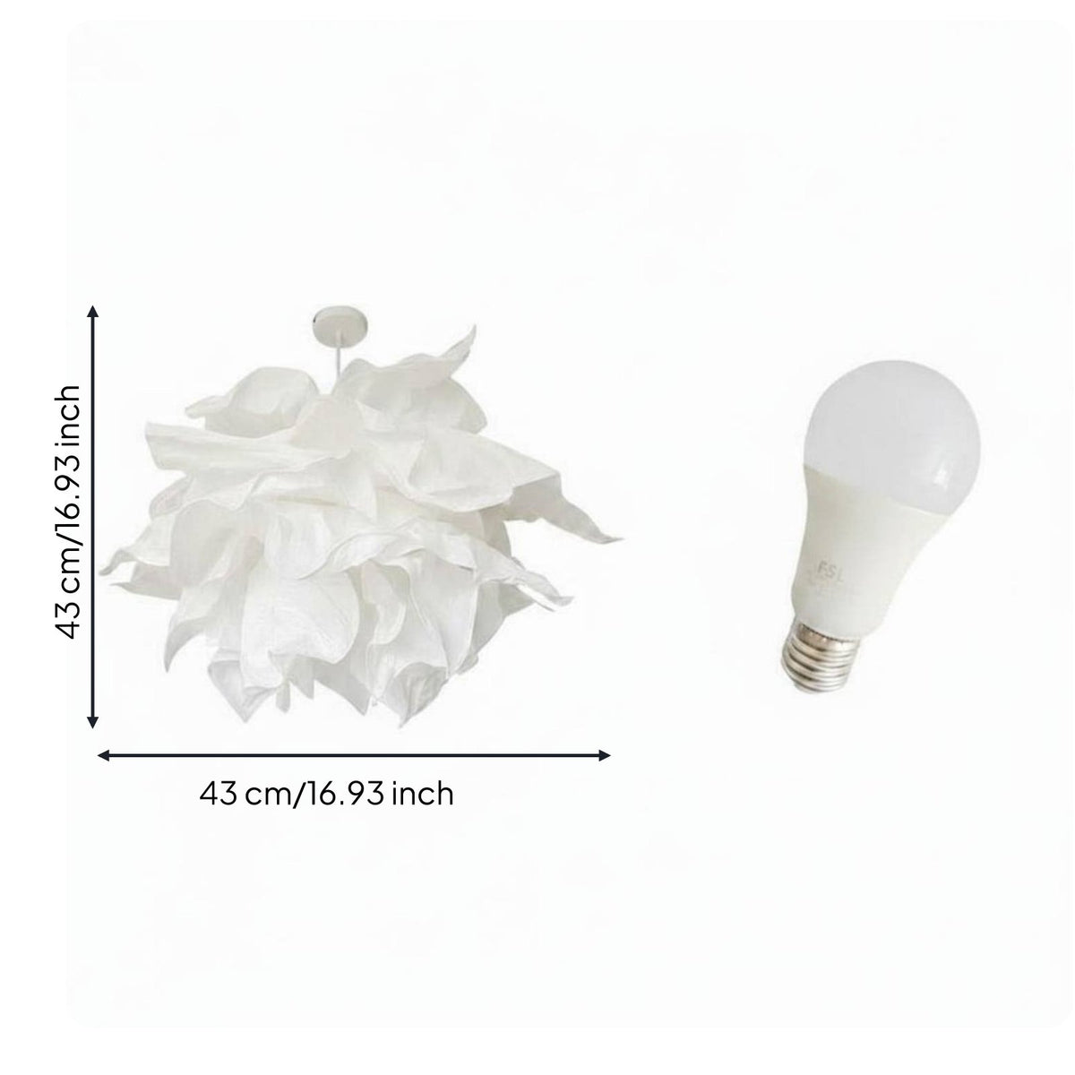 Japanese Minimalist Pendant Textured Puff Lamp Crinkled Paper Lampshade for Bedroom, Study Room