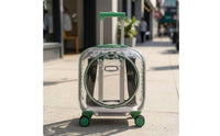 Transparent Rolling Pet Carrier Hard Shell Pet Carrier with Wheels Ventilated Telescopic for Travelers, Travel, Vet Visits, Park Walks