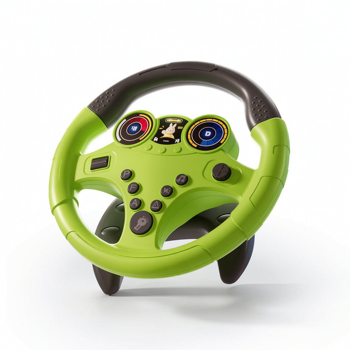 Portable Toy Steering Wheel with Strap Tactile Simulated Driving Controller Interactive Driving Controller with Base Hands-on for Playroom