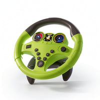 Portable Toy Steering Wheel with Strap Tactile Simulated Driving Controller Interactive Driving Controller with Base Hands-on for Playroom