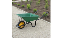 Single-Wheel Wheelbarrow with Metal Frame Deep-Tray Wheelbarrow Easy Maneuverability Hand Cart Heavy-Duty for Gardeners, Farmers, Garden, Yard, Orchard