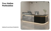 Modern Reception Desk Sturdy Construction Retail Front Desk Ample Storage Modern Checkout Counter for Receptionists, Business Owners