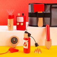 Wooden Role-Play Toy Set for Kids - Firefighter Costume Accessories
